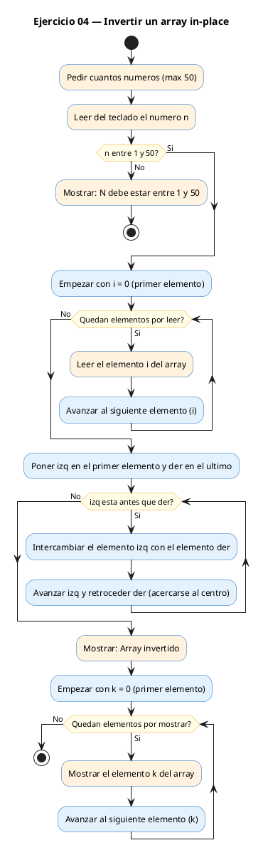 Diagrama de flujo (actividad) del ejercicio 04